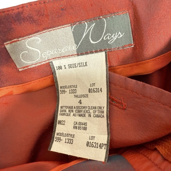 Vintage 100% Shot Silk Red / Blue Shift Straight Leg Cropped Pants Maximalist 4 - Picture 6 of 6